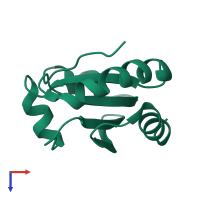 PDB entry 2o87 coloured by chain, top view.