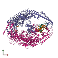 PDB entry 2o8c coloured by chain, front view.