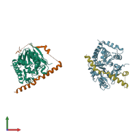 PDB entry 2o8g coloured by chain, front view.