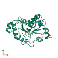 PDB entry 2o8n coloured by chain, front view.