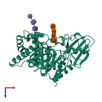 PDB entry 2o92 coloured by chain, top view.