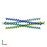 PDB entry 2o94 coloured by chain, front view.