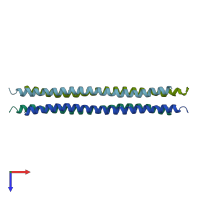 PDB entry 2o94 coloured by chain, top view.