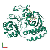 PDB entry 2o9b coloured by chain, front view.