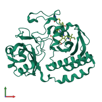 PDB entry 2o9c coloured by chain, front view.