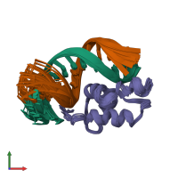 PDB entry 2o9l coloured by chain, ensemble of 19 models, front view.