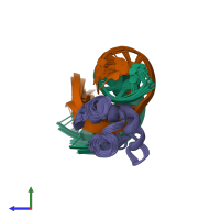 PDB entry 2o9l coloured by chain, ensemble of 19 models, side view.