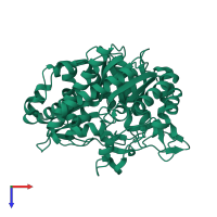 PDB entry 2o9p coloured by chain, top view.