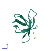 PDB entry 2o9s coloured by chain, side view.