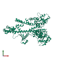 PDB entry 2oce coloured by chain, front view.