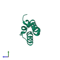 PDB entry 2och coloured by chain, side view.