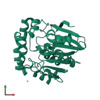 PDB entry 2ock coloured by chain, front view.