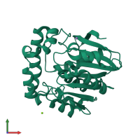PDB entry 2ocl coloured by chain, front view.