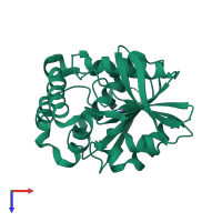 PDB entry 2ocl coloured by chain, top view.