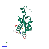 PDB entry 2od5 coloured by chain, side view.