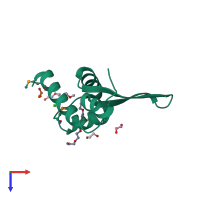 PDB entry 2od5 coloured by chain, top view.