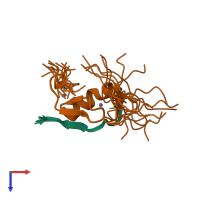 PDB 2odd coloured by chain and viewed from the top.