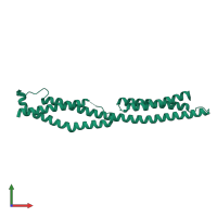 PDB entry 2odu coloured by chain, front view.