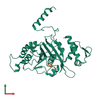 PDB entry 2oep coloured by chain, front view.