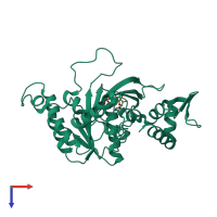 PDB entry 2oep coloured by chain, top view.