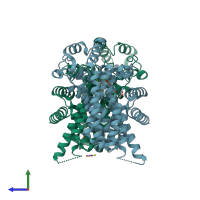 PDB entry 2ogd coloured by chain, side view.