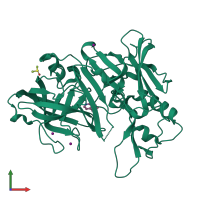 PDB entry 2ohk coloured by chain, front view.