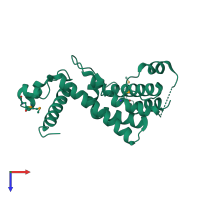 PDB entry 2oi8 coloured by chain, top view.