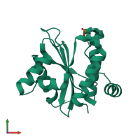 PDB 2oiv coloured by chain and viewed from the front.