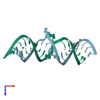 PDB entry 2oiy coloured by chain, top view.