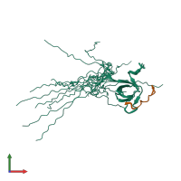 PDB entry 2oj2 coloured by chain, ensemble of 20 models, front view.