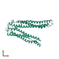 PDB entry 2ojq coloured by chain, front view.