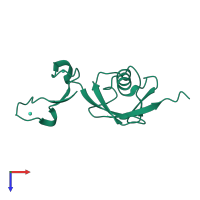 PDB entry 2ojr coloured by chain, top view.