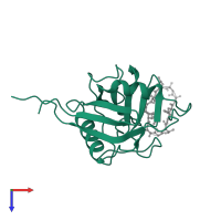 Peptidyl-prolyl cis-trans isomerase-like 3 in PDB entry 2oju, assembly 1, top view.