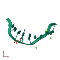 PDB entry 2oks coloured by chain, front view.