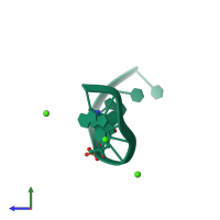 PDB entry 2oks coloured by chain, side view.
