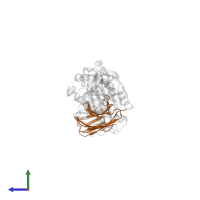 T-cell receptor beta chain V region E1 in PDB entry 2ol3, assembly 1, side view.