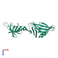 PDB entry 2ol6 coloured by chain, top view.