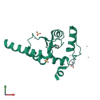 PDB entry 2olm coloured by chain, front view.