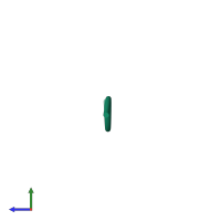 PDB entry 2olx coloured by chain, side view.