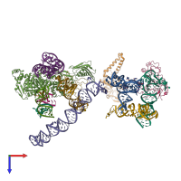 PDB entry 2om7 coloured by chain, top view.