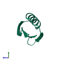 PDB entry 2on8 coloured by chain, side view.
