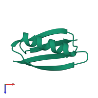 PDB entry 2on8 coloured by chain, top view.