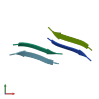 PDB entry 2ona coloured by chain, front view.