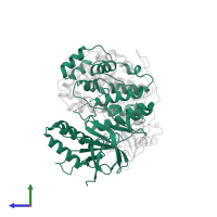 Mitogen-activated protein kinase 14 in PDB entry 2onl, assembly 1, side view.