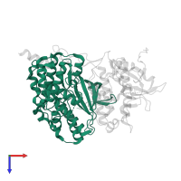 Mitogen-activated protein kinase 14 in PDB entry 2onl, assembly 1, top view.