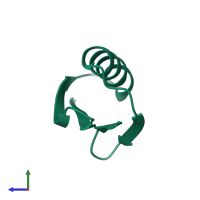 PDB entry 2onq coloured by chain, side view.