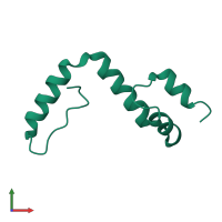 PDB entry 2ont coloured by chain, front view.