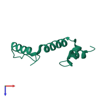 PDB entry 2ont coloured by chain, top view.