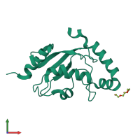 PDB entry 2onu coloured by chain, front view.