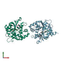 PDB entry 2ony coloured by chain, front view.